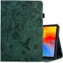 Futrola s utorima za kartice i cvjetnim motivom za iPad 10.9" (2022) / 11" (2025) - tamnozeleni