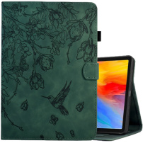 Futrola s utorima za kartice i cvjetnim motivom za iPad 10.9" (2022) / 11" (2025) - tamnozeleni