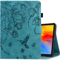 Futrola s utorima za kartice i cvjetnim motivom za iPad 10.9" (2022) / 11" (2025) - tirkiz