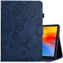 Futrola s utorom za karticu i motivom cvijeća za iPad mini 6 / mini 7 - tamnoplava