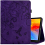 Futrola s utorom za karticu i cvjetnim uzorkom za iPad mini 1 / 2 / 3 / 4 / 5 - ljubičasta