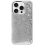 Maska sa lebdećim šljokicama za iPhone 16 Pro - srebrni