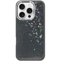 Maska sa lebdećim šljokicama za iPhone 16 Pro - sivi