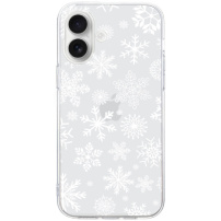 Mekana prozirna maska sa motivom pahulje za iPhone 16 Plus - bijela
