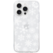 Mekana prozirna maska sa motivom pahulje za iPhone 16 Pro - bijela
