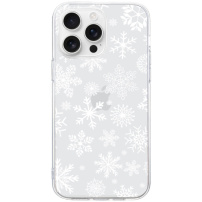 Mekana prozirna maska sa motivom pahulje za iPhone 16 Pro Max - bijela