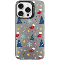 Zaštitna maska s božićnim motivom za iPhone 16 Pro - siva