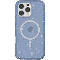 Prozirna maska sa šljokicama i MagSafe za iPhone 16 Pro Max - tamnoplava