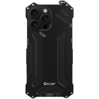 R-JUST super izdržljiva metalna "Armor" maska za iPhone 16 Pro Max - crna