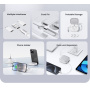 USAMS US-SJ650 set s uvlačivim USB-C kabelima, adapterima i iglom - crni