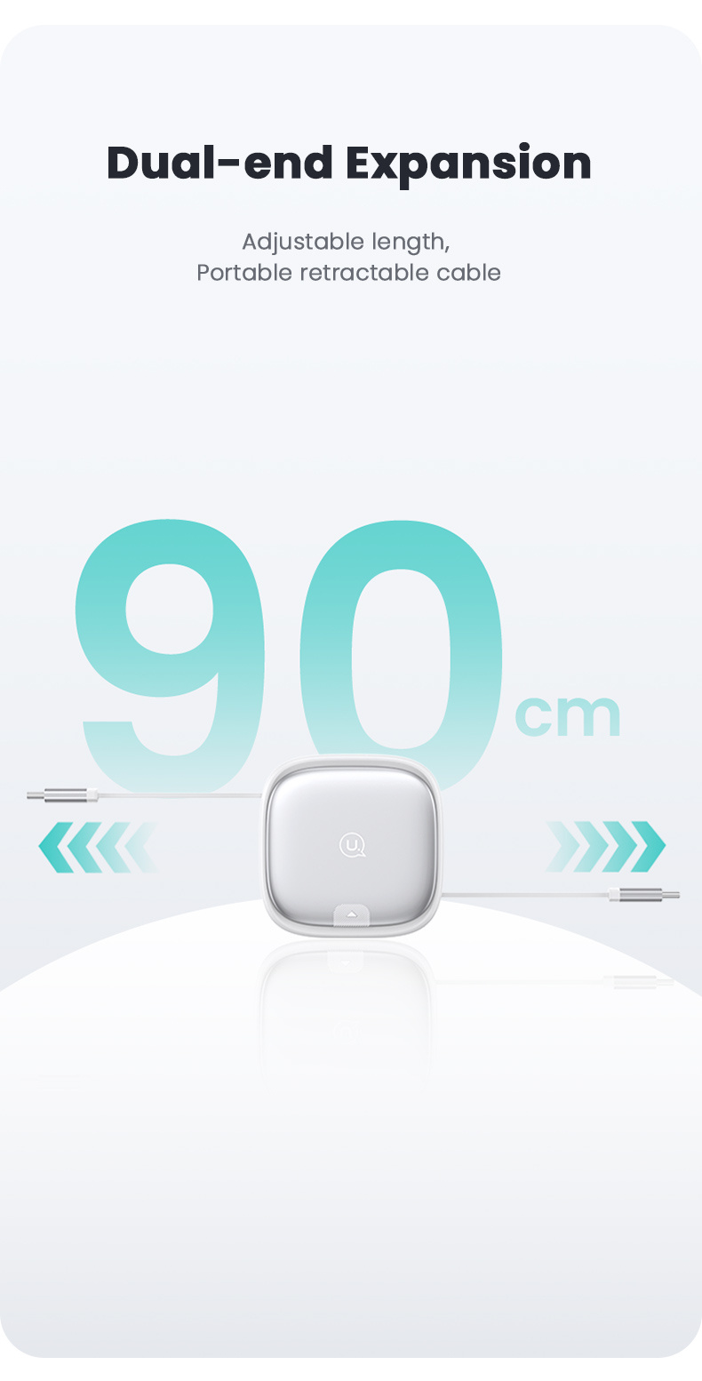 USAMS US-SJ650 set s uvlačivim USB-C kabelima, adapterima i iglom - crni