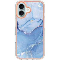 Zaštitna maska Marble za iPhone 16 - plava