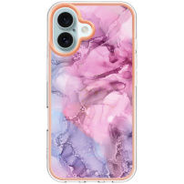 Zaštitna maska Marble za iPhone 16 - rozo ljubičasta