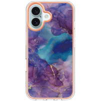 Zaštitna maska Marble za iPhone 16 Plus - ljubičasta