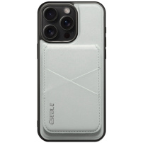 ESEBLE Maska s odvojivim magnetnim novčanikom i MagSafe za iPhone 15 Pro - svijetlo siva