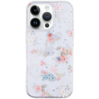 Svjetlucava prozirna maska za iPhone 13 Pro Max - Cvijeće