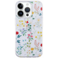 Svjetlucava prozirna maska za iPhone 13 Pro Max - procvjetala livada