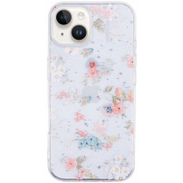 Svjetlucava prozirna maska za iPhone 14 Plus - Cvijeće