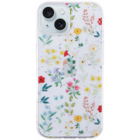 Svjetlucava prozirna maska za iPhone 15 - rascvjetana livada