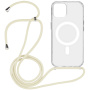 Prozirna maska sa uzicom i MagSafe za iPhone 12 / 12 Pro - Krem
