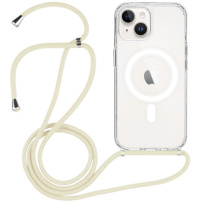 Prozirna maska sa vezom i MagSafe za iPhone 14 - krem