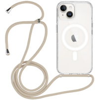 Prozirna maska sa vezom i MagSafe za iPhone 14 Plus - bež