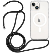 Prozirna maska sa vezom i MagSafe za iPhone 14 Plus - crna