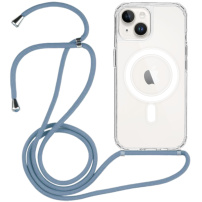 Prozirna maska sa vezom i MagSafe za iPhone 14 Plus - plava