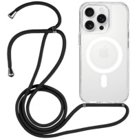 Prozirna maska sa vezom i MagSafe za iPhone 14 Pro Max - crna