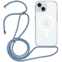 Prozirna maska sa vezom i MagSafe za iPhone 15 - plava