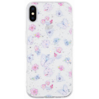 Svjetlucava prozirna maska za iPhone X / XS - leptirići