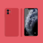Silikonska zaštitna maskica s ravnim rubovima za iPhone 11 - crveni