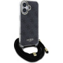 Guess 4G IML Printed Crossbody Case s uzicom za iPhone 16 - siva