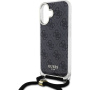 Guess 4G IML Printed Crossbody Case s uzicom za iPhone 16 - siva