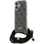 Guess 4G IML Printed Crossbody Case s uzicom za iPhone 16 - smeđa