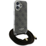 Guess 4G IML Printed Crossbody Case s uzicom za iPhone 16 - smeđa