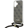 Guess 4G IML Printed Crossbody Case s uzicom za iPhone 16 - smeđa