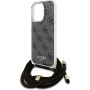 Guess 4G IML Printed Crossbody Case s uzicom za iPhone 16 Pro Max - smeđa