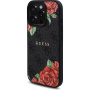 Guess 4G Roses maska s uzorkom ruža i MagSafe za iPhone 16 Pro Max - siva