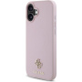 Guess Grained 4G Small Metal Logo Cover s MagSafe za iPhone 16 Plus - Pink