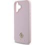 Guess Grained 4G Small Metal Logo Cover s MagSafe za iPhone 16 Plus - Pink