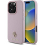 Guess Grained 4G Small Metal Logo Case s MagSafe za iPhone 16 Pro - roza