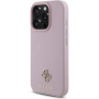 Guess Grained 4G Small Metal Logo Case s MagSafe za iPhone 16 Pro - roza