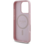 Guess Grained 4G Small Metal Logo Case s MagSafe za iPhone 16 Pro - roza