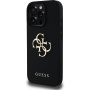 Guess Grained 4G Metal Logo Case za iPhone 16 Pro - crna
