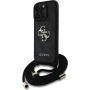 Guess 4G metalna maska s logotipom i uzicom za iPhone 16 Pro - siva