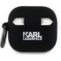 Karl Lagerfeld 3D Logo NFT Karl and Choupette silikonska maskica za AirPods 4 / 5 - crna