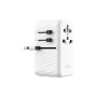 FIXED Voyager univerzalni putni adapter s 3x USB-C / USB-A priključcima i izvlačnim utikačima - 120W - bijeli