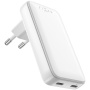 FIXED Slim GaN punjač s 2x USB-C priključka - 45W - bijeli