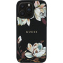 Guess Grained Magnolia Flower Pattern Case i MagSafe za iPhone 16 Pro - crna